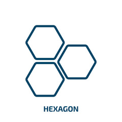 Poster - hexagon icon from analytics collection. thin linear hexagon, business, template outline icon isolate