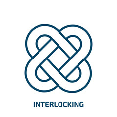 Poster - interlocking icon from analytics collection. Thin linear interlocking, circle, together outline icon isolated on white background. Line vector interlocking sign, symbol for web and mobile