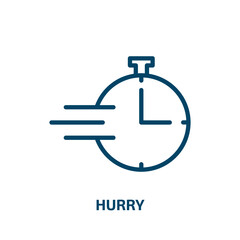 Poster - hurry icon from time management collection. Thin linear hurry, human, people outline icon isolated on white background. Line vector hurry sign, symbol for web and mobile