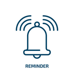 Poster - reminder icon from time management collection. Thin linear reminder, business, time outline icon isolated on white background. Line vector reminder sign, symbol for web and mobile