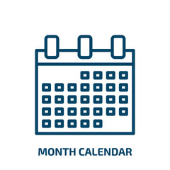 Poster - month calendar icon from time and date collection. Thin linear month calendar, date, day outline icon isolated on white background. Line vector month calendar sign, symbol for web and mobile