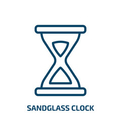 Poster - sandglass clock icon from time and date collection. Thin linear sandglass clock, sandglass, hour outline icon isolated on white background. Line vector sandglass clock sign, symbol for web and mobile