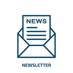 Poster - newsletter icon from success collection. Thin linear newsletter, mail, mailing outline icon isolated on white background. Line vector newsletter sign, symbol for web and mobile