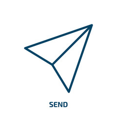 Poster - send icon from success collection. Thin linear send, interface, business outline icon isolated on white background. Line vector send sign, symbol for web and mobile