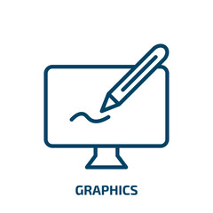 Poster - graphics icon from success collection. thin linear graphics, business, round outline icon isolated o