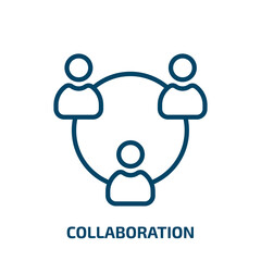 Poster - collaboration icon from strategy collection. Thin linear collaboration, business, development outline icon isolated on white background. Line vector collaboration sign, symbol for web and mobile