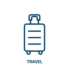 Poster - travel icon from success collection. Thin linear travel, car, map outline icon isolated on white background. Line vector travel sign, symbol for web and mobile