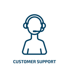 Poster - customer support icon from strategy collection. thin linear customer support, business, center outli