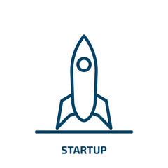 Poster - startup icon from strategy collection. Thin linear startup, business, marketing outline icon isolated on white background. Line vector startup sign, symbol for web and mobile