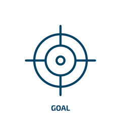 Poster - goal icon from strategy collection. Thin linear goal, winner, success outline icon isolated on white background. Line vector goal sign, symbol for web and mobile