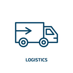 Poster - logistics icon from strategy collection. Thin linear logistics, shipping, box outline icon isolated on white background. Line vector logistics sign, symbol for web and mobile