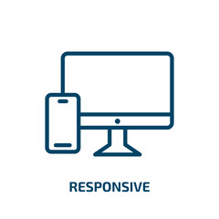 Poster - responsive icon from strategy collection. Thin linear responsive, computer, app outline icon isolated on white background. Line vector responsive sign, symbol for web and mobile