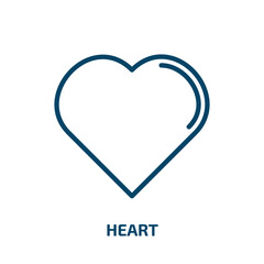 Poster - heart icon from strategy collection. Thin linear heart, love, happy outline icon isolated on white background. Line vector heart sign, symbol for web and mobile