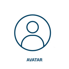 Poster - avatar icon from strategy collection. Thin linear avatar, office, man outline icon isolated on white background. Line vector avatar sign, symbol for web and mobile
