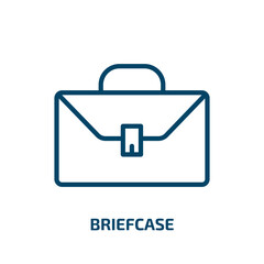 Poster - briefcase icon from strategy collection. Thin linear briefcase, business, work outline icon isolated on white background. Line vector briefcase sign, symbol for web and mobile