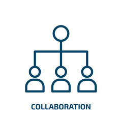 Poster - collaboration icon from strategy collection. Thin linear collaboration, business, development outline icon isolated on white background. Line vector collaboration sign, symbol for web and mobile