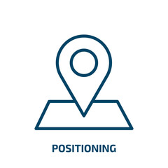 Poster - positioning icon from strategy collection. thin linear positioning, position, place outline icon iso