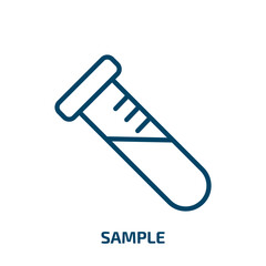 Aufkleber - sample icon from strategy collection. Thin linear sample, medicine, science outline icon isolated on white background. Line vector sample sign, symbol for web and mobile