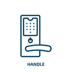Poster - handle icon from smart home collection. Thin linear handle, business, steel outline icon isolated on white background. Line vector handle sign, symbol for web and mobile