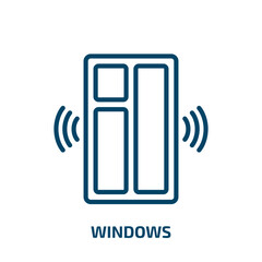 Poster - windows icon from smart home collection. thin linear windows, window, door outline icon isolated on 