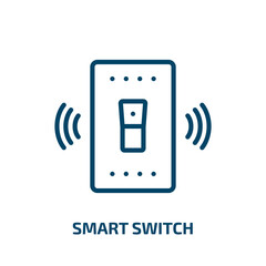 Poster - smart switch icon from smart home collection. Thin linear smart switch, switch, smart outline icon isolated on white background. Line vector smart switch sign, symbol for web and mobile
