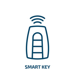 Poster - smart key icon from smart home collection. Thin linear smart key, key, computer outline icon isolated on white background. Line vector smart key sign, symbol for web and mobile