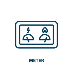 Poster - meter icon from smart home collection. thin linear meter, vector, measurement outline icon isolated 