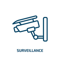Poster - surveillance icon from smart home collection. Thin linear surveillance, safety, protection outline icon isolated on white background. Line vector surveillance sign, symbol for web and mobile