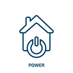 Poster - power icon from smart home collection. thin linear power, internet, energy outline icon isolated on 