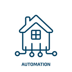 Poster - automation icon from smart home collection. Thin linear automation, technology, production outline icon isolated on white background. Line vector automation sign, symbol for web and mobile