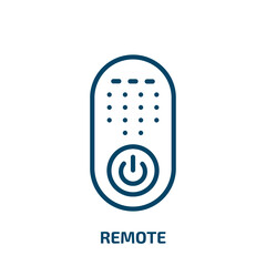 Poster - remote icon from smart home collection. Thin linear remote, internet, communication outline icon isolated on white background. Line vector remote sign, symbol for web and mobile