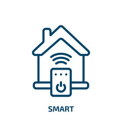 Poster - smart icon from smart home collection. Thin linear smart, internet, network outline icon isolated on white background. Line vector smart sign, symbol for web and mobile