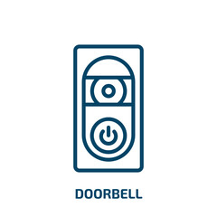 Aufkleber - doorbell icon from smart home collection. Thin linear doorbell, tone, ring outline icon isolated on white background. Line vector doorbell sign, symbol for web and mobile