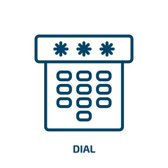 Poster - dial icon from smart home collection. thin linear dial, button, technology outline icon isolated on 