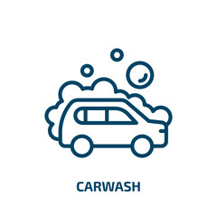 Poster - carwash icon from signs collection. Thin linear carwash, auto, car outline icon isolated on white background. Line vector carwash sign, symbol for web and mobile