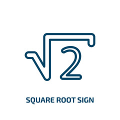 Poster - square root sign icon from signs collection. thin linear square root sign, 1, square outline icon is