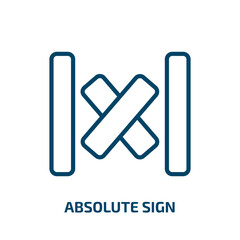 Poster - absolute sign icon from signs collection. Thin linear absolute sign, absolute, label outline icon isolated on white background. Line vector absolute sign sign, symbol for web and mobile