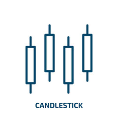 Sticker - candlestick icon from miscellaneous collection. Thin linear candlestick, collection, celebration outline icon isolated on white background. Line vector candlestick sign, symbol for web and mobile