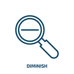Poster - diminish icon from miscellaneous collection. Thin linear diminish, technology, collection outline icon isolated on white background. Line vector diminish sign, symbol for web and mobile