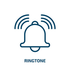 Poster - ringtone icon from message collection. Thin linear ringtone, sound, technology outline icon isolated on white background. Line vector ringtone sign, symbol for web and mobile