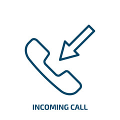 Poster - incoming call icon from message collection. thin linear incoming call, phone, business outline icon 