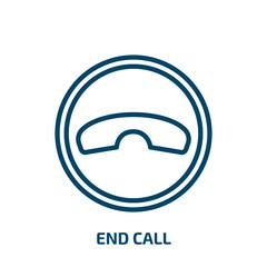 Aufkleber - end call icon from message collection. Thin linear end call, contact, telephone outline icon isolated on white background. Line vector end call sign, symbol for web and mobile