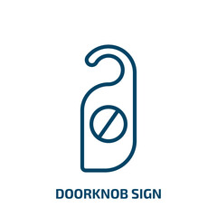 Poster - doorknob sign icon from hotel and restaurant collection. Thin linear doorknob sign, doorknob, enter outline icon isolated on white background. Line vector doorknob sign sign, symbol for web and mobile