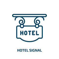 Aufkleber - hotel signal icon from hotel and restaurant collection. Thin linear hotel signal, service, signal outline icon isolated on white background. Line vector hotel signal sign, symbol for web and mobile