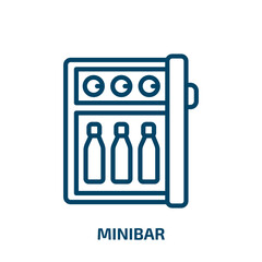 Poster - minibar icon from hotel and restaurant collection. Thin linear minibar, hotel, drink outline icon isolated on white background. Line vector minibar sign, symbol for web and mobile