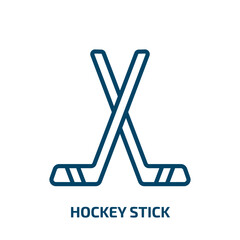 Poster - hockey stick icon from hockey collection. Thin linear hockey stick, game, stick outline icon isolated on white background. Line vector hockey stick sign, symbol for web and mobile