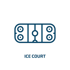 Poster - ice court icon from hockey collection. Thin linear ice court, ice, arena outline icon isolated on white background. Line vector ice court sign, symbol for web and mobile