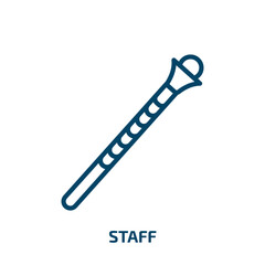 Poster - staff icon from history collection. Thin linear staff, business, service outline icon isolated on white background. Line vector staff sign, symbol for web and mobile