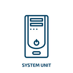 Poster - system unit icon from hardware collection. Thin linear system unit, system, equipment outline icon isolated on white background. Line vector system unit sign, symbol for web and mobile