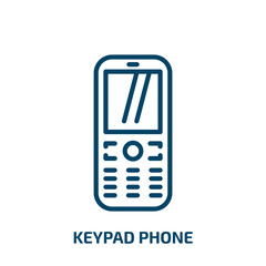 Poster - keypad phone icon from hardware collection. Thin linear keypad phone, keypad, communication outline icon isolated on white background. Line vector keypad phone sign, symbol for web and mobile